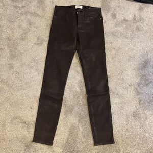 Frame Denim Dark Brown Skinny Jeans